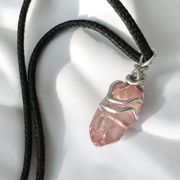 5 For $25💫Wirewrapped Cotton Candy Quartz Pendant Necklace - Picture 4 of 5